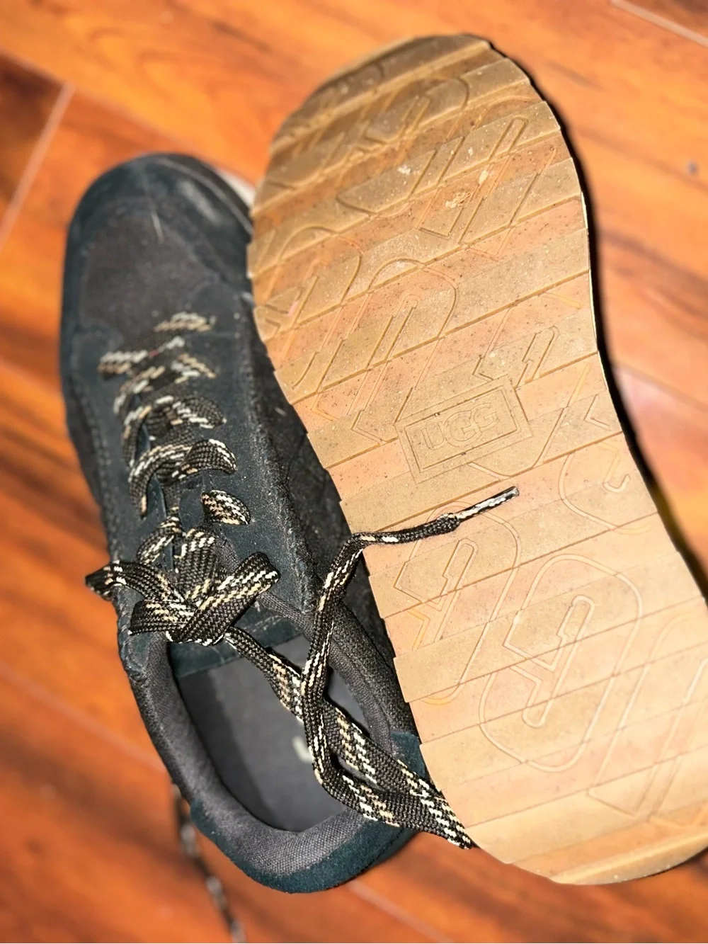 UGG Kids Black Suede & Fabric Trail Sneakers